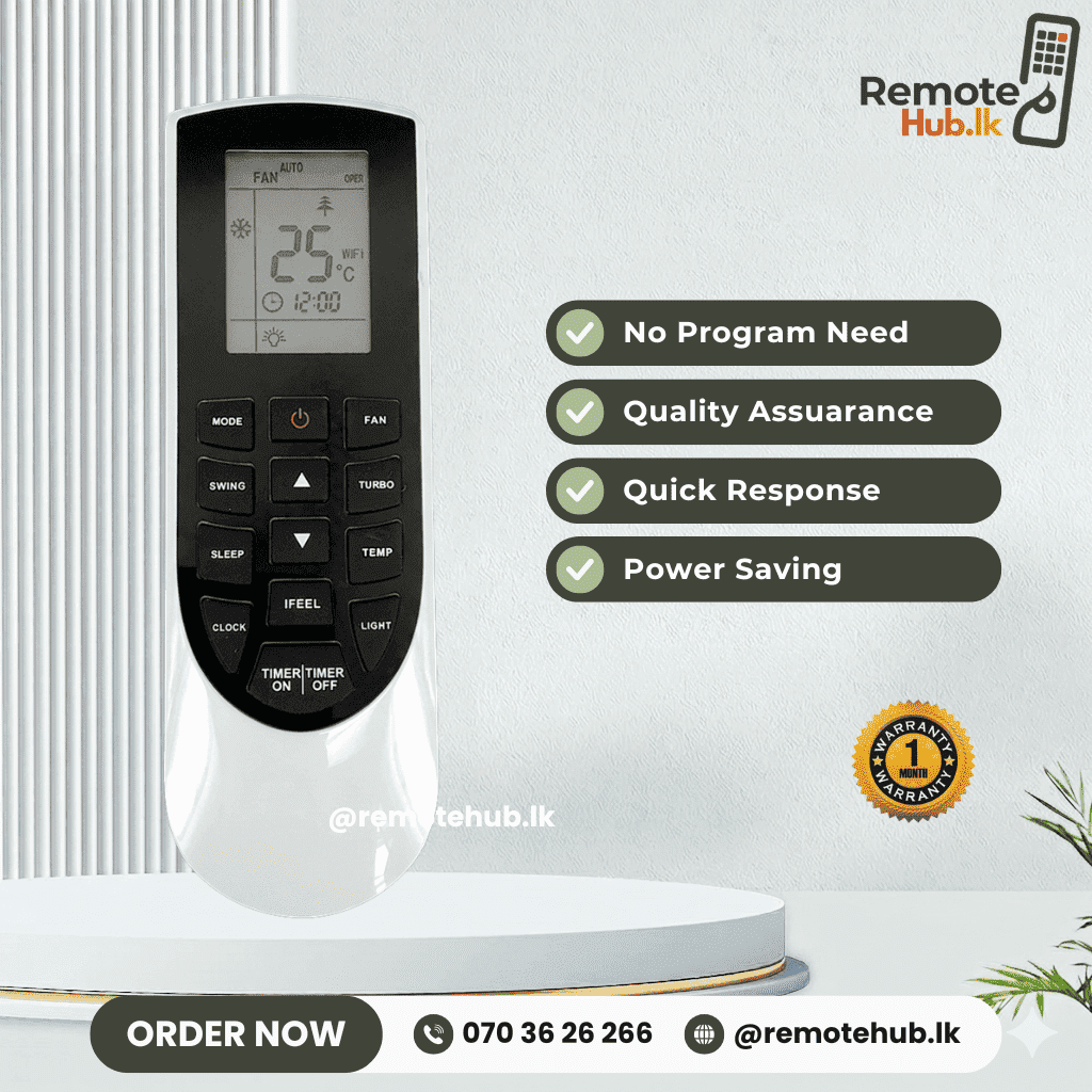 Gree Black AC Remote available in Sri Lanka