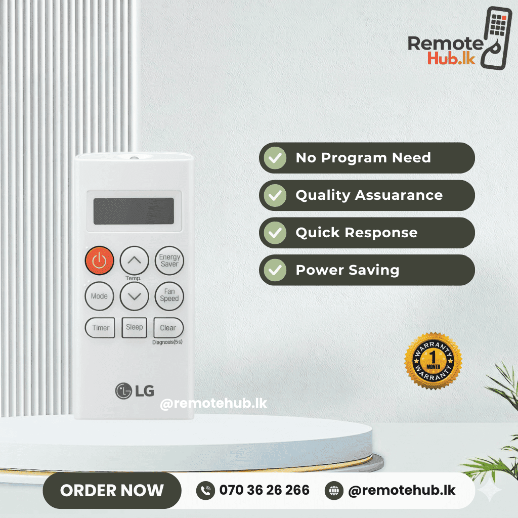 LG Short AC Remote available in Sri Lanka
