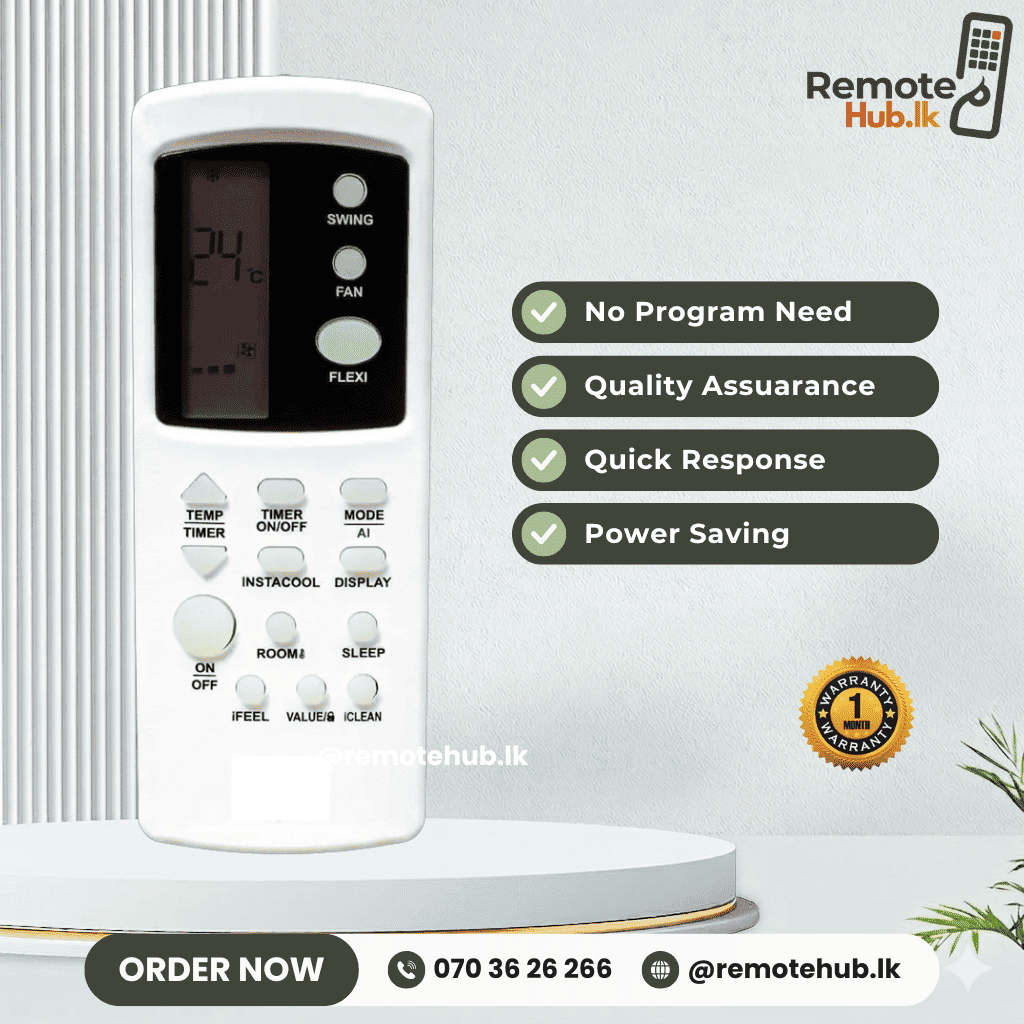 LLOYD AC Remote (Green Button) available in Sri Lanka