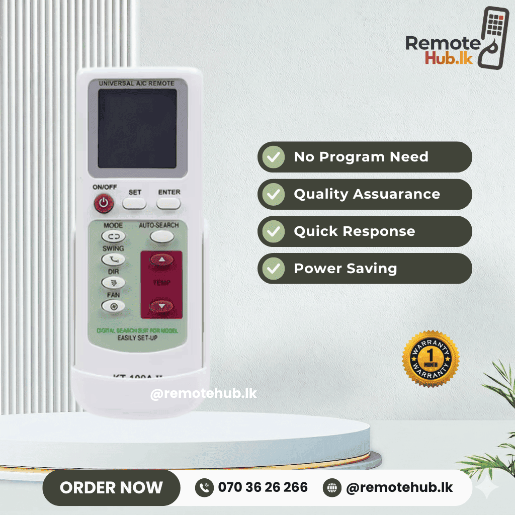 Qunda KT - 109 AC Remote available in Sri Lanka