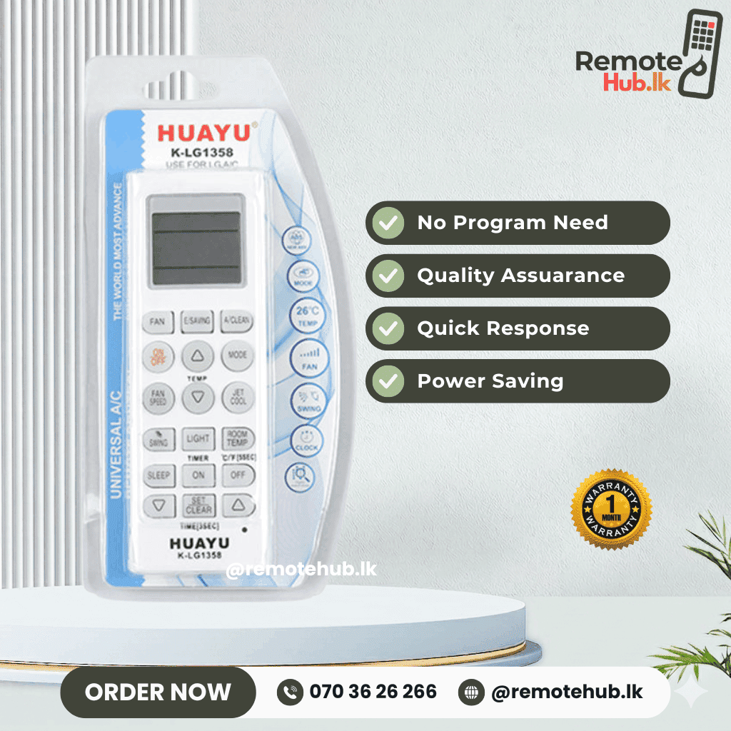 LG Universal AC Remote available in Sri Lanka