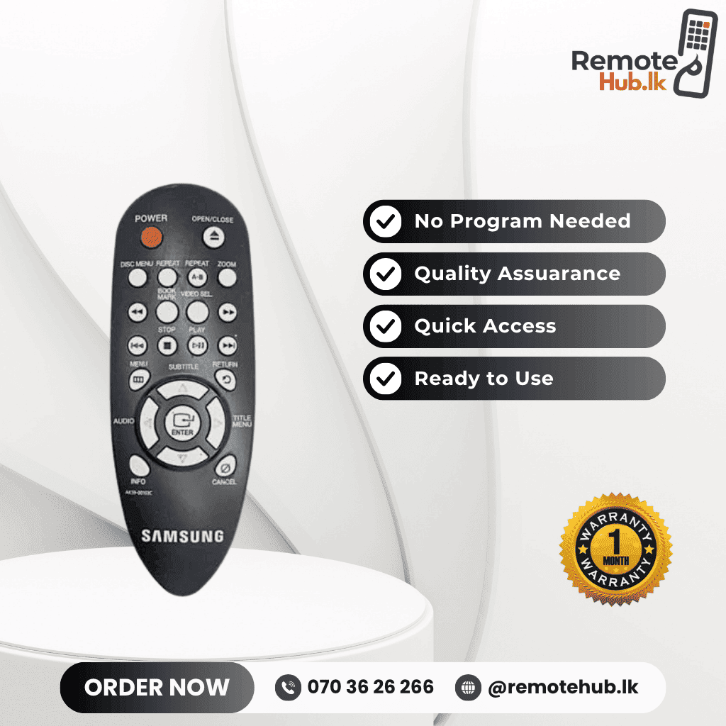 Samsung DVD Remote (Short) available in Sri Lanka